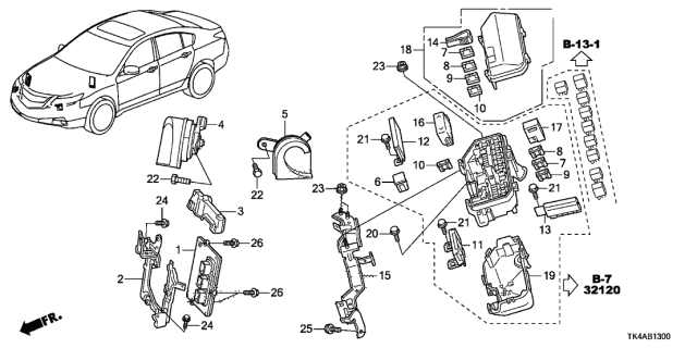 2013 Acura TL Engine Control Module (Rewritable) Diagram for 37820-RK2-A13