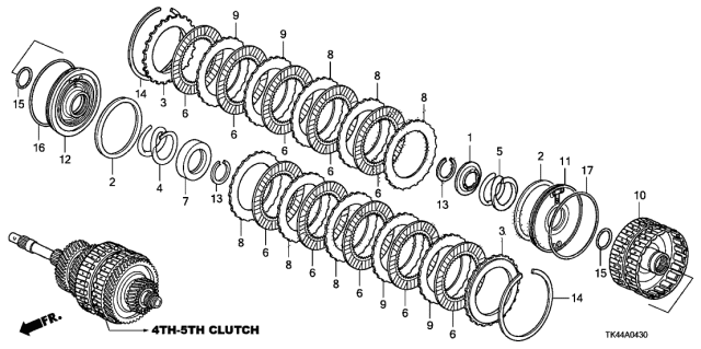 2011 Acura TL 4 Door TECH (AWD HPT) KA 5AT AT Clutch (4TH-5TH) Diagram