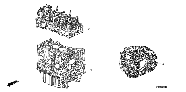 2012 Acura RDX Engine Sub-Assembly (Blck) Diagram for 10002-RWC-A01