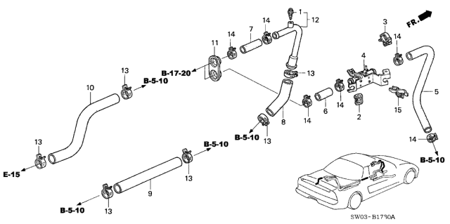 2001 Acura NSX 2 Door NSX-T KA 4AT Water Valve Diagram