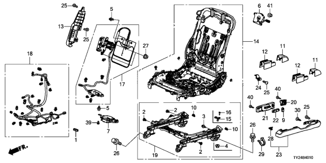 2014 Acura RLX Front Seat Components Diagram 1