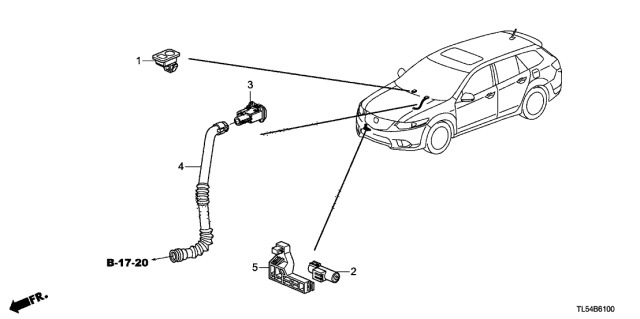 2013 Acura TSX 5 Door TSX KA 5AT A/C Sensor Diagram