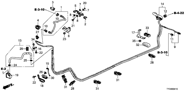 2017 Acura RLX Clamp, Fuel Hose (D17.5) Diagram for 91416-TA0-003