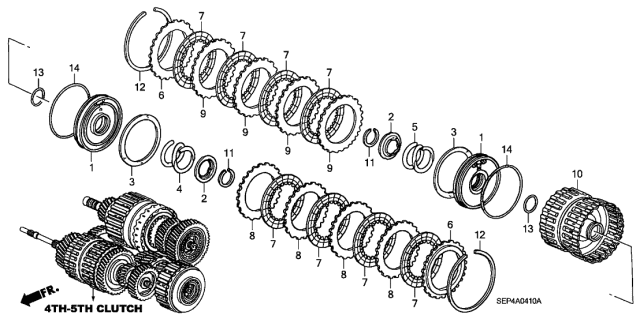 2006 Acura TL Spring, Clutch Disk (F.C.C.) Diagram for 22539-RKE-003