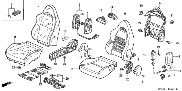 2004 Acura RSX Front Seat Diagram 2