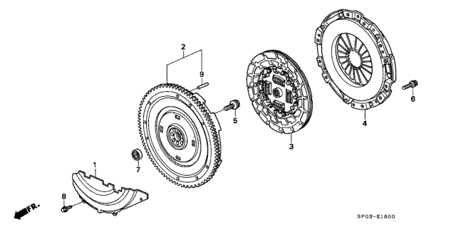 1993 Acura Legend 4 Door STD KA 5MT MT Clutch - Flywheel Diagram