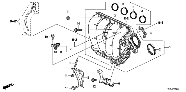 2011 Acura TSX 5 Door TSXTEC KA 5AT Intake Manifold Diagram