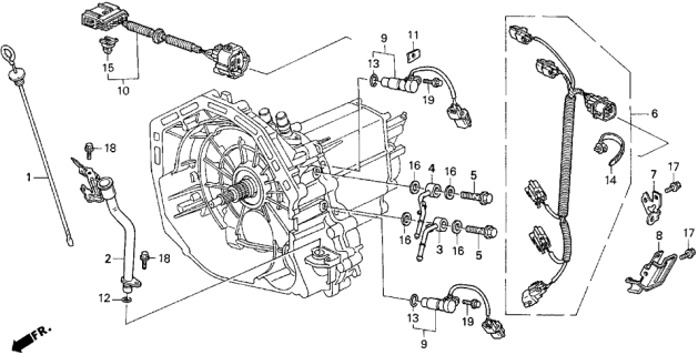 1993 Acura Vigor AT Oil Level Gauge - Harness Diagram