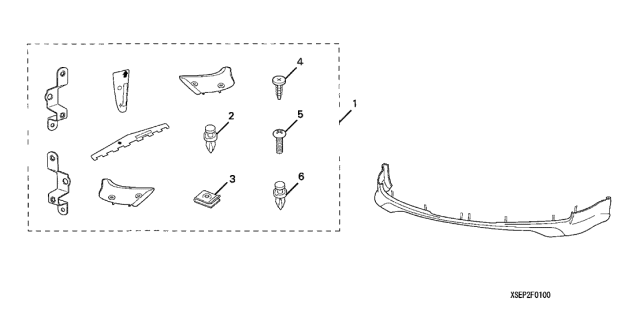 2004 Acura TL Front Spoiler (Redondo Red Pearl) Diagram for 08F01-SEP-270