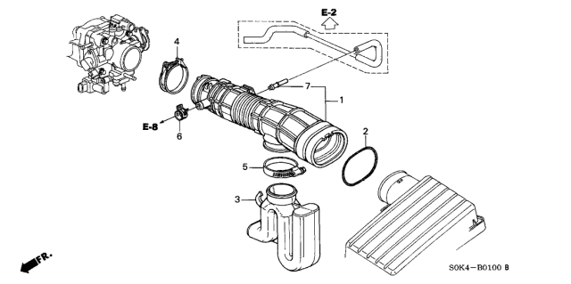 1999 Acura TL Air Flow Tube Diagram