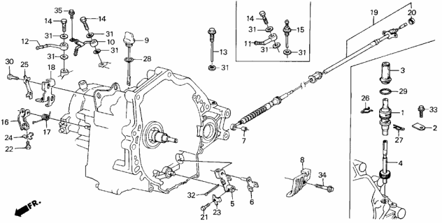 1987 Acura Integra Spring, Throttle Lever Diagram for 27495-PF4-000