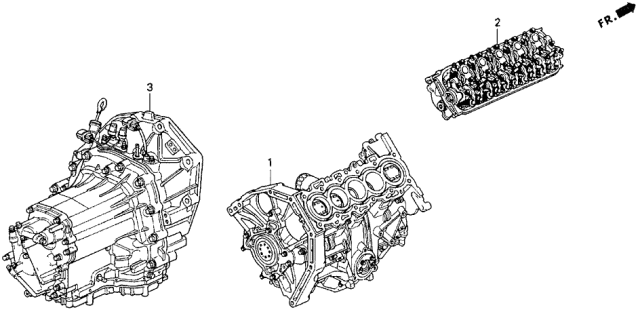 1993 Acura Vigor Engine Assy. - Transmission Assy. Diagram