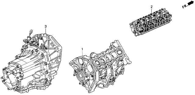 1993 Acura Vigor General Assembly, Cylinder Block Diagram for 10002-PV1-A00