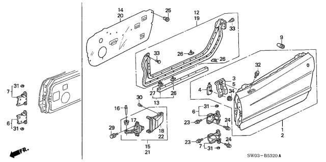 2002 Acura NSX Door Panels Diagram