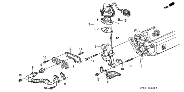 1993 Acura Legend 4 Door STD KA 5MT EGR Valve Diagram