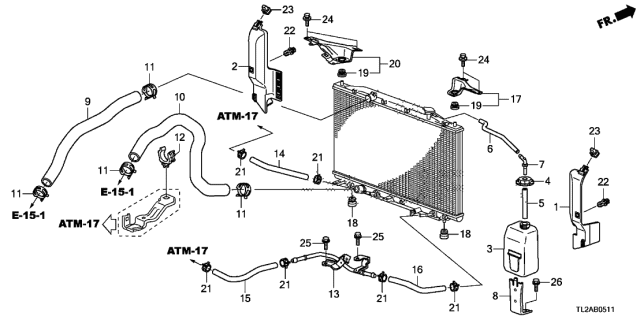 2014 Acura TSX Water (Lower) Hose Diagram for 19502-R70-A00