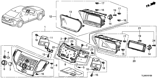 2010 Acura TSX Tuner Assembly, Automatic Radio (Gun Metallic) (Matsushita) Diagram for 39100-TP1-A11ZA