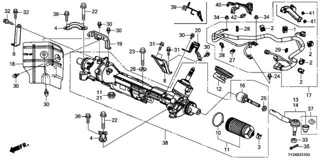 2020 Acura RLX Clip, Hose Diagram for 53449-TY2-A01