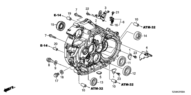 2019 Acura MDX 5 Door ADV (HYBRID (AWD)) KA DCT AT Clutch Case Diagram