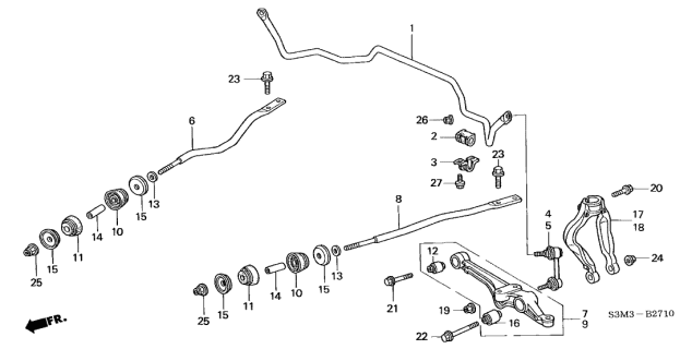 2002 Acura CL Front Lower Arm Diagram