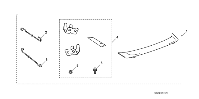 2004 Acura TL Wing Spoiler (Anthracite Metallic) Diagram for 08F12-SEP-230