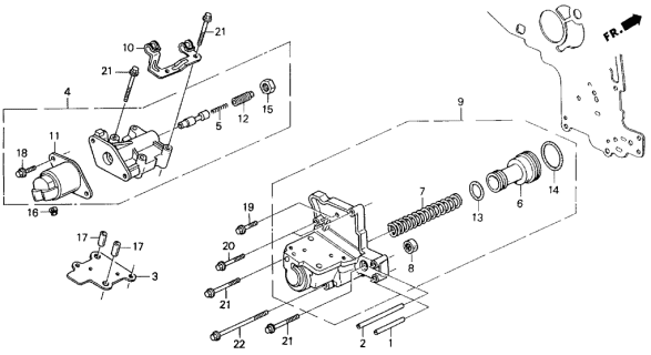 1994 Acura Vigor 4 Door LS KA 4AT AT Accumulator Body Diagram