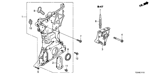 2021 Acura TLX 4 Door ADV KA XAT Chain Case Diagram