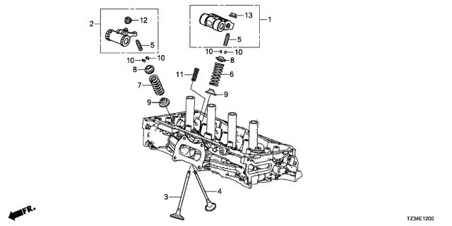 2020 Acura TLX 4 Door 24BASE KA DCT Valve - Rocker Arm Diagram
