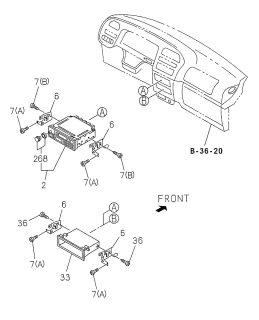 1998 Acura SLX Radio And Cassette Assembly Diagram for 8-97163-381-2