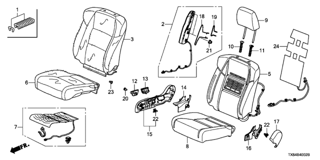 2013 Acura ILX Right Front Seat Cushion Cover (Premium Black) Diagram for 81131-TX6-A21ZG