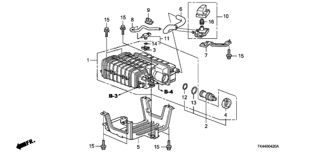 2012 Acura TL Stay, Drain Box Diagram for 17378-TK4-A00