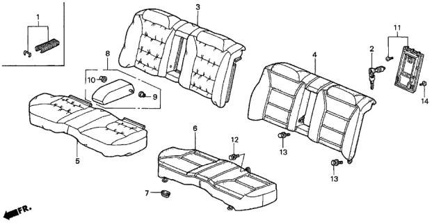 1996 Acura TL Rear Seat Back Cover (Taupe) (Leather) Diagram for 82121-SW5-A11ZB