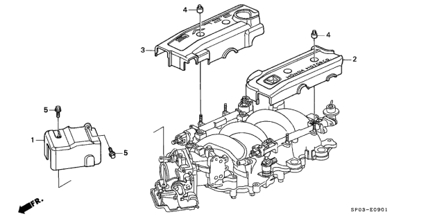 1991 Acura Legend 4 Door STD KL 5MT Engine Harness Cover Diagram