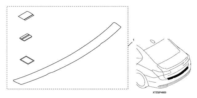 2020 Acura TLX 4 Door 24BASE KA DCT Rear Bumper Applique Diagram