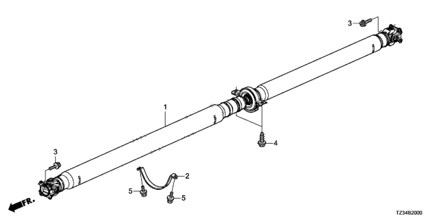 2019 Acura TLX 4 Door ADV (AWD 19INCH) KA 9AT Propeller Shaft Diagram