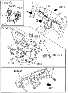 1996 Acura SLX 4 Door 4LS (PREMIUM) KA 4AT Wiring Harness (Instrument Panel) Diagram