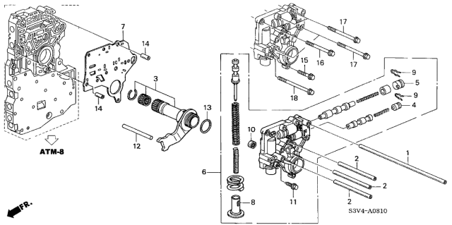 2001 Acura MDX 5 Door STD KA 5AT AT Regulator Diagram