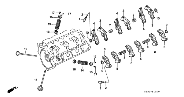 2000 Acura RL 4 Door RL (NAVIGATION) KA 4AT Valve - Rocker Arm Diagram 1