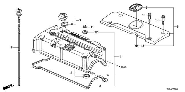 2011 Acura TSX Cylinder Head Cover Diagram