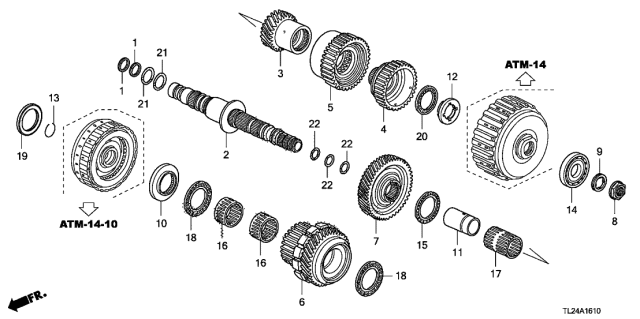 2012 Acura TSX AT Secondary Shaft (V6) Diagram