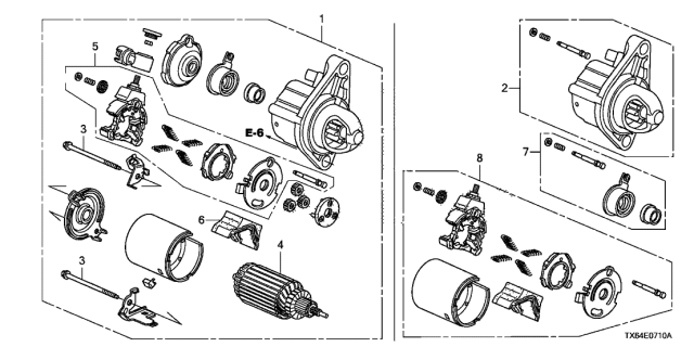 2013 Acura ILX Starter Motor Kit Diagram for 06312-R0A-000