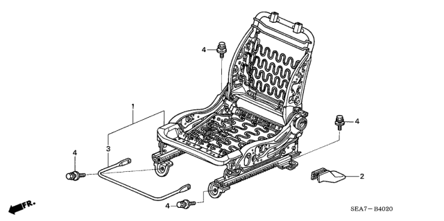 2004 Acura TSX Front Seat Components Diagram 2