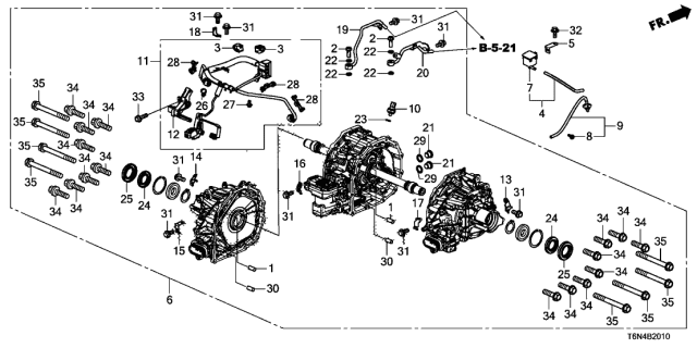 2021 Acura NSX Stay, Differential Breather Box Diagram for 41171-58J-A01