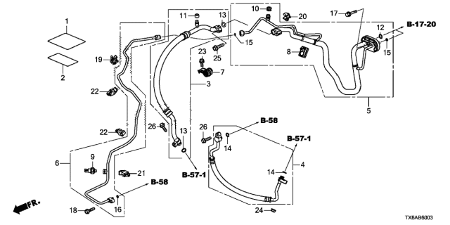 2021 Acura ILX 4 Door 24PREM KA DCT A/C Air Conditioner (Hoses/Pipes) Diagram