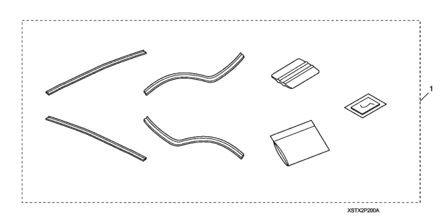 2012 Acura MDX 5 Door ADV KA 6AT Door Edge Film Diagram