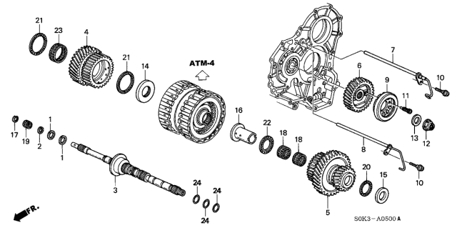 1999 Acura TL Gear, Mainshaft Idle Diagram for 23481-P7T-000