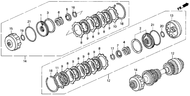 1994 Acura Vigor 4 Door LS KA 4AT AT Clutch (Countershaft) Diagram