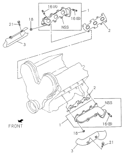 1999 Acura SLX Manifold, Passenger Side Exhaust Diagram for 8-97167-062-1