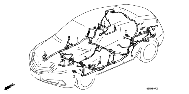 2010 Acura ZDX 5 Door TECH KA 6AT Wire Harness Diagram 4