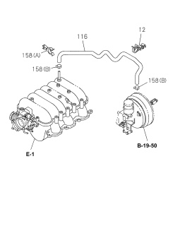 1999 Acura SLX 4 Door 4LS (PREMIUM) KA 4AT Brake Piping (Vacuum) Diagram